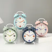 Nouvelle Horloge Réveil Électronique à Aiguilles Silencieuse en ABS de 4 Pouces, Moderne, pour Chambre d'Étudiant, avec Fonction Snooze et Réveil Précoce pour Enfants