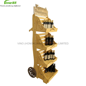Étagère de présentation au sol en bois robuste à 5 niveaux, double face, démontable, autoportante, avec en-tête personnalisée, pour supermarché - Product Image 3