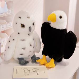 Vendita calda di simulazione di peluche giocattolo americano gufo reale carino farcito bianco testa di mare uccello personalizzato decorazione per soggiorno - Product Image 5
