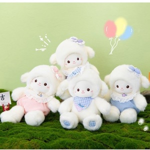 ของเล่นตุ๊กตาแกะนุ่มสบายยัดไส้รูปสัตว์การ์ตูนตุ๊กตาแกะพร้อมผ้ากันเปื้อนเด็กของขวัญวันหยุดวันเกิดสำหรับสาวน้อยน่ารัก - Product Image 2