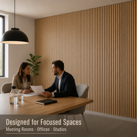 Panneaux muraux acoustiques modernes en bois massif cannelé avec insonorisation NRC 0.8 pour chambre, salle de sport, hall et salon - Décoration de studio en chêne