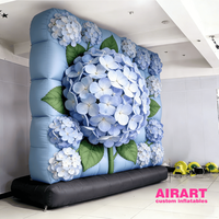 Mur de fleurs gonflable de 8 pieds x 8 pieds pour la décoration de mariage, mur de fleurs artificielles personnalisé pour les idées de fête