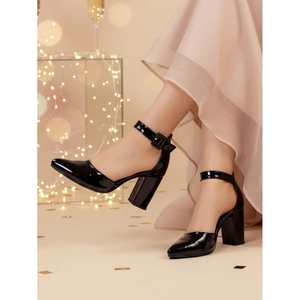 Escarpins pour femmes Modi à talon haut, bout pointu, avec bride à la cheville et boucle, chaussures de mariage, tendance mode, taille fidèle - Product Image 3