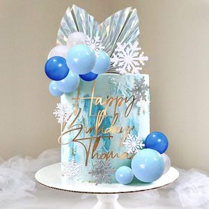 44 PCS Snowflake Cake Toppers <strong>Frozen</strong> Cake Toppers Blue Ball Cake <strong>Decoration</strong> for Wedding <strong>Decoration</strong> Supplies - Product Image 3