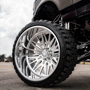 ล้อรถกระบะสีดำแบบฟอร์จ ขนาด 24x14 26x14 28x16 30x16 สำหรับ F-250 F-350 Super Duty  8x165.1 8x170 8x180 ขัดเงา - Product Image 1