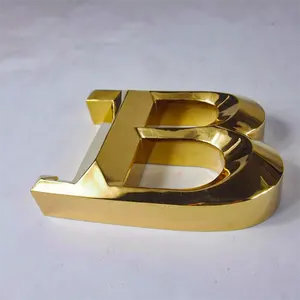 कस्टम 3 डी लोगो पत्र साइन वर्णमाला अक्षर छोटे स्टेनलेस स्टील धातु पत्र