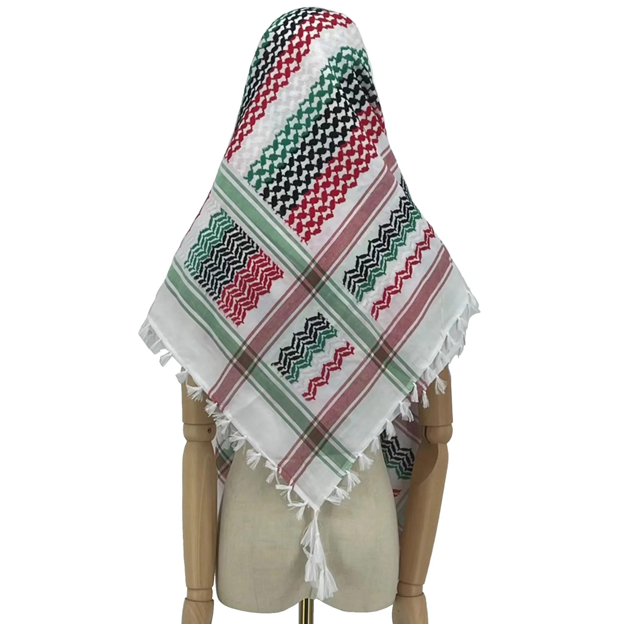 Selendang Arab Saudi Yaman pria jilbab Kuffiyeh, syal Keffiyeh katun Palestina syal Shemagh, syal selendang Filistin syal Palestina Keffiyeh