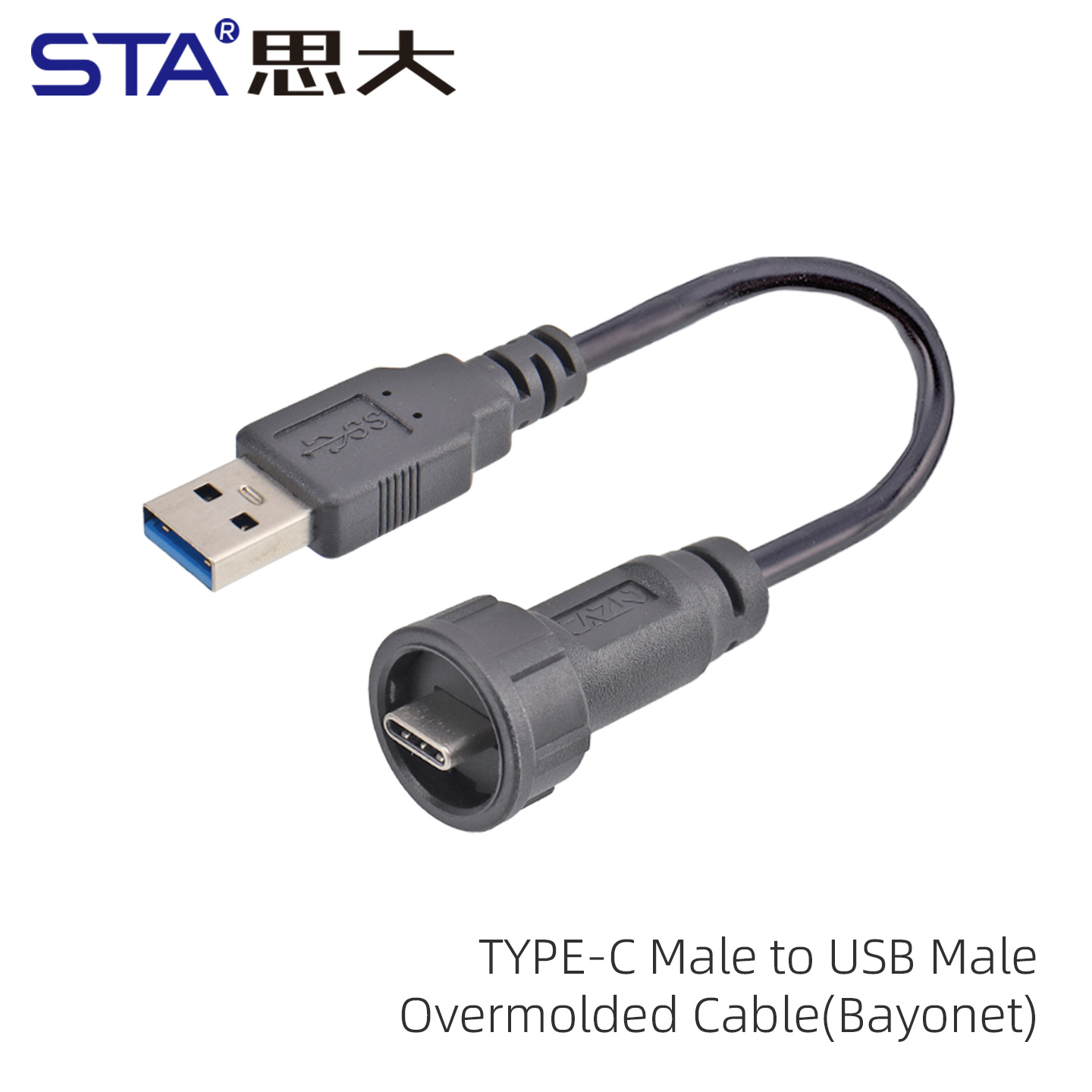 Conector Macho Tipo-C a Macho USB 3.0