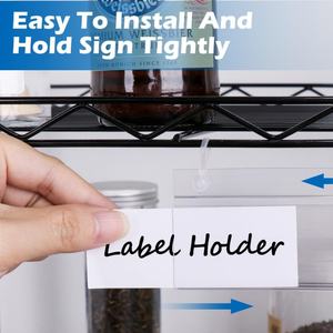 Soporte de etiqueta colgante personalizado cesta de Pvc reutilizable gancho de escaneo al por menor estante de alambre placas de etiquetas con cierre de bloqueo a presión apretado Doble - Product Image 6