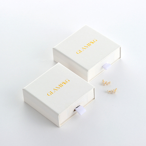 Custom Gold Foil Logo <b>White</b> Sliding Drawer Paper Jewelry <b>Gift</b> <b>Box</b> for Necklace Bracelet Ring OEM ODM Wholesale - Product Image 1