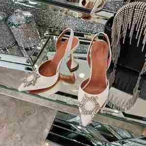 Zapatos de tacón alto de lujo con punta abierta de PU para mujer, modelo 2026, para novia, cómodos, de tacón súper alto, para fiesta y boda, de verano - Product Image 5