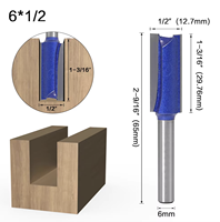 Fresa recta de doble filo para router, de aleación, para fresado de bordes de madera, 28mmX65mmX6mm, vástago de 6mm, de tungsteno, para carpintería CNC, OEM/ODM, HRC65