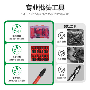 Kit d'outils en acier isolé magnétique de 35 pièces, comprenant embouts de tournevis et embouts de perçage, 1/4 po, pour visseuses à chocs - Product Image 5