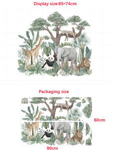 Sticker mural de forêt africaine d'animal de <span class=keywords><strong>jungle</strong></span> de dessin animé de décoration de chambre d'enfants - Product Image 6