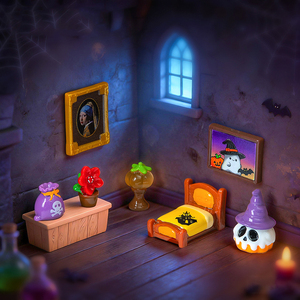 Resin Micro-Landscape Creative Halloween Bedroom Furniture Series <b>Doll</b> <b>House</b> DIY Decorations Accessories Mini Desktop Ornaments - Product Image 2