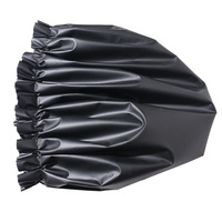 Satin noir Extra Large femmes monocouche décontracté quatre saisons élastique EVA bonnet de douche étanche