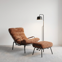 Chaise longue inclinable et berçante modulaire moderne en métal capitonnée – Canapé paresseux convertible pour chambre à coucher, mobilier de loisirs et de salle à manger