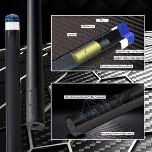 Taco de billar de fibra de carbono <span class=keywords><strong>CRICAL</strong></span> CL-02 de baja deflexión con pin radial, taco de billar de 2 piezas con empuñadura suave y eje de fibra de carbono - Product Image 4