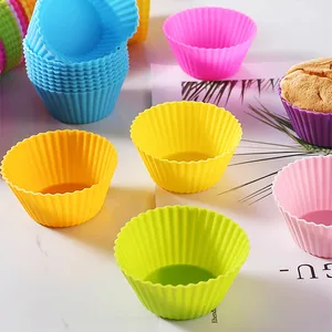 Manjia Mixed Colors Silikon Cupcake Liner Antihaft-Muffin formen Wieder verwendbare Silikon-Back becher 6 Stück 12 Stück 24 Stück Set
