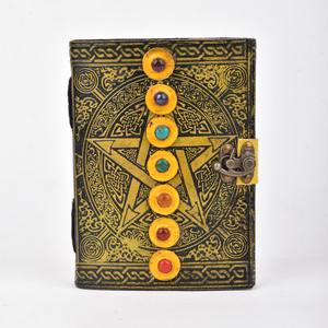 วารสารหนังลายท้องฟ้าดาว7เล่มทำด้วยมือลายนูนสไตล์วินเทจ - Product Image 1