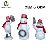 Guirlande de bonhomme de neige personnalisée en résine, Mini affichage intelligent, décorations de noël, ornements