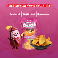 Chips de patate douce croustillantes, collation saine sans additifs, saveur prune