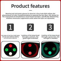 Outils d'entraînement visuel, ophtalmologie, lampe à clip rechargeable rouge/verte à quatre trous pour le contrôle de la vue