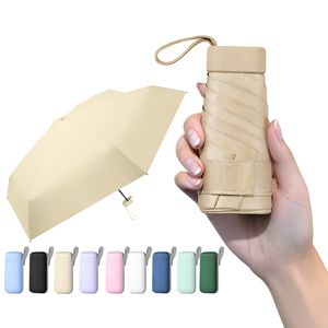 Parapluie de poche populaire de haute qualité Anti Uv UPF 50 parapluie plat pliant Capsule Mini parapluies avec étui - Product Image 1