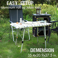 Table pliante moderne en aluminium portable pour le camping, les pique-niques, le patio, le jardin, l'arrière-cour