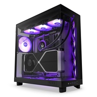 Estuche para computadora H6 FLOW RGB Negro con ventilador RGB Estuche para torre central Estuche para computadora para juegos Torre para juegos PC