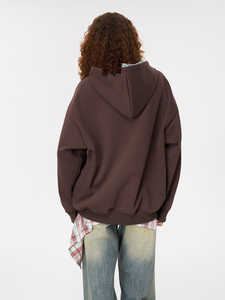 Pakaian rajut kualitas tinggi, baju katun 100% Anti kerut motif bintang macan tutul, <span class=keywords><strong>Hoodie</strong></span> Zip-Up, pakaian gaya jalanan trendi musim gugur sehari-hari - Product Image 4