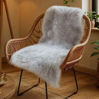 Tapis en peau de mouton véritable de qualité supérieure Tapis en fourrure d'agneau pelucheux naturel/2 'x 3' blanc/ivoire pour chambre d'enfants