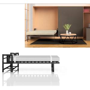 Moderno multifuncional inteligente economia de espaço, madeira branca vertical dobrável escondida parede cama murphy - Product Image 3