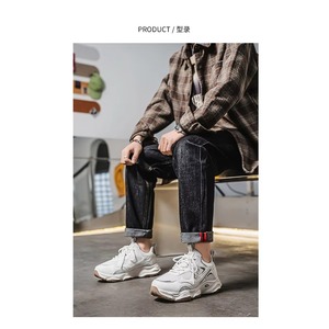 รองเท้าผ้าใบผู้ชายแบบสวมสบาย ระบายอากาศได้ดี พื้นหนา ทรงสปอร์ต  ป้องกันกลิ่น ป้องกันลื่น วัสดุ TPU เหมาะสำหรับฤดูใบไม้ผลิและฤดูหนาว - Product Image 6