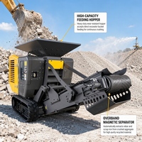 Concasseur mobile sur chenilles à mâchoires, direct usine, pour le recyclage des déchets de construction, la démolition de béton et l'exploitation minière en carrière