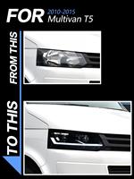 Ensemble de phares de remplacement pour Volkswagen Multivan T5 2010-2015, mise à niveau aftermarket, phares LED, clignotants séquentiels, feux de jour (DRL)