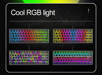 Clavier mécanique de jeu 61 touches, rétroéclairage RGB, touches programmables, câble Type-C détachable, design mini, interrupteurs rouges