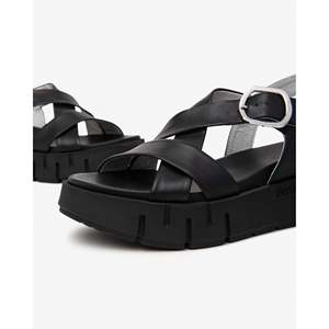 Sandalias de Plataforma con Cuña para Mujer Nero Giardini, Color Negro, con Tiras y Hebilla Plateada - Product Image 3