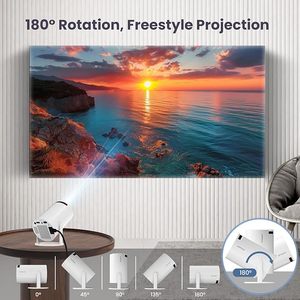 Proyector Dazzler HY300 con <span class=keywords><strong>WiFi</strong></span> 5G y <span class=keywords><strong>Bluetooth</strong></span> Pantalla de 300 "Soporte 4K Home Theater, Compatible con teléfono/computadora portátil/TV Stick - Product Image 4