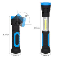 Lampe de travail magnétique COB LED multifonction extensible, lampe torche LED télescopique pivotante portable