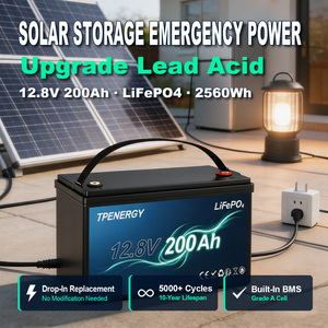 Batterie au lithium TPENERGY 12V 200Ah, remplacement de la batterie au plomb, durée de vie de 10 ans, stockage de l'énergie solaire, alimentation de secours - Product Image 1