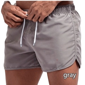Shorts pour homme bleu clair à cordon de serrage en polyester, coupe sportive, pour l'été, la plage, l'entraînement, la course, séchage rapide, longueur courte, taille mi-haute - Product Image 3