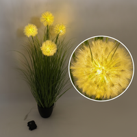 Bonsaï d'herbe d'oignon artificielle avec LED, fausse herbe, arbustes artificiels, décorations, plantes artificielles ornementales d'extérieur