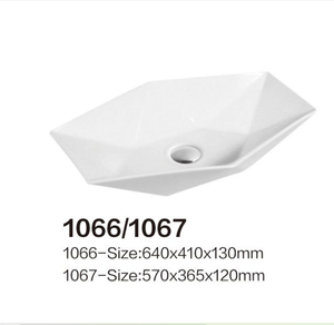 Современная белая керамическая раковина EROMAN в форме ромба для установки над столешницей, для ванной комнаты, с 5-летней гарантией, легко чистится, для использования в отелях - Product Image 1