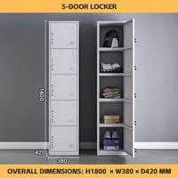 Armoire de chambre à coucher en métal à porte simple, verrouillable, pour rangement de vêtements, meuble en acier résistant à l'humidité pour vestiaire, direct usine