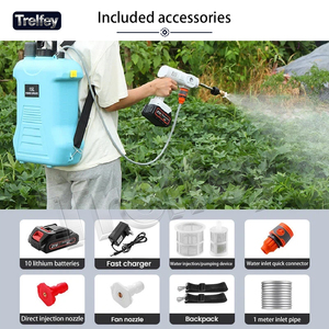 Pulvérisateur à dos électrique 15L, batterie lithium-ion rechargeable, pompe à pulvérisation agricole avec double filtre, chargeur rapide et longue <span class=keywords><strong>lance</strong></span> - Product Image 3
