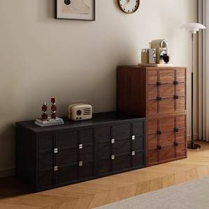 Cómoda de almacenamiento de madera maciza de estilo retro, multifuncional, modular, para sala de estar y dormitorio. - Product Image 2