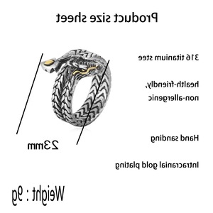 yunnique <b>Snake</b> <b>Ring</b> Unisex <b>Silver</b> Gold Accent Animal Zodiac Design Fashion Jewelry Gift - Product Image 2