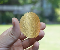 Autocollants en feuille d'or gaufrée en gros, sceaux de certificat découpés avec impression de logo personnalisé