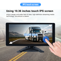Penjualan laris Kit Monitor kamera truk cadangan 10.36 inci sistem penglihatan malam parkir belakang untuk Monitor layar sentuh truk